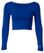 Royal Blue Cropped Long Sleeve Body Shirt | Tee Shirt