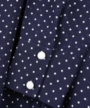 Blue Polka Dot Button-Down A-Line Maxi Dress