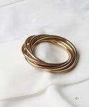 AYA Gold Layered Snake Chain Coil Bracelet