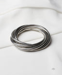 AYA Silver Layered Snake Chain Coil Bracelet