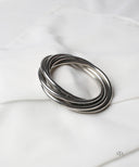 AYA Silver Layered Snake Chain Coil Bracelet