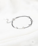 AYA Silver Chain With Bezel Set Bracelet