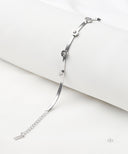 AYA Silver Chain With Bezel Set Bracelet
