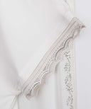 White Front Open Lace Kaftan Set