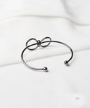 AYA Platinum Black Infinity Cuff Bracelet