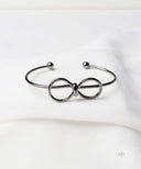AYA Platinum Black Infinity Cuff Bracelet