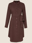 Cocoa Brown Button Down Long Sleeves Tunic