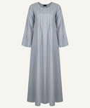 Soft Blue Front Pleated A-line Abaya