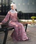 boxes Print Wrap Long Sleeve Maxi Dress