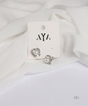 AYA Silver Pearl Crest Stud Earrings