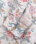 Soft Beige Printed A-Line Maxi Dress