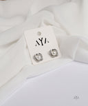 AYA Silver Pearl Crest Stud Earrings