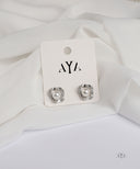 AYA Silver Pearl Crest Stud Earrings