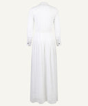 White Polka Dot Button-Down A-Line Maxi Dress