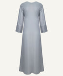 Soft Blue Front Pleated A-line Abaya