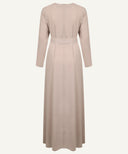 Biscotti Taupe Chiffon Classic A-Line Long Sleeve Maxi Abaya Dress