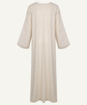 Ivory Printed Overlap A-Line Maxi Dress