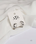 AYA Silver Criss-Curve Hoop Stud Earrings