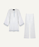 White Ditsy Floral Scallop Matching Set