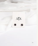 AYA Black Square Stud Earrings