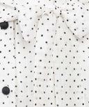 White Polka Dot Button-Down A-Line Maxi Dress