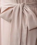 Biscotti Taupe Chiffon Classic A-Line Long Sleeve Maxi Abaya Dress