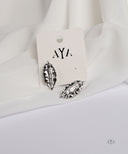 AYA Silver Sculpted Leaf Earrings