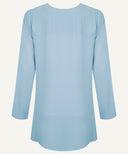 Powder Blue Short-Length Top with Flared Trousers Matching Set