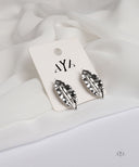 AYA Silver Sculpted Leaf Earrings