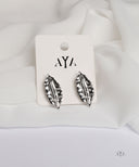 AYA Silver Sculpted Leaf Earrings