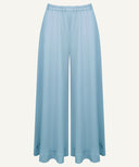 Powder Blue Short-Length Top with Flared Trousers Matching Set