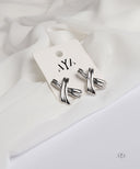 AYA Silver Abstract Crisscross Earrings