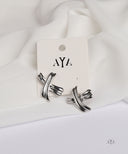 AYA Silver Abstract Crisscross Earrings