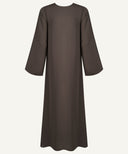 Brown Overlap A-Line Maxi Dress