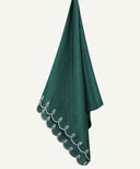 Bottle Green Satin Fancy Hijab