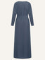 Dark Stone Chiffon Classic A-Line Long Sleeves Modest Maxi Abaya Dress