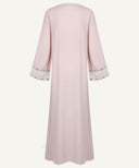 Soft Pink Embellished Sleeve A-Line Cardigan Set