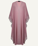 Rose Bisque Front Open Embroidered Side Panel Kaftan Set