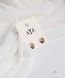 AYA Gold Black Stone Stud Earrings