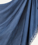 Navy Blue Satin Fancy Hijab