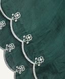 Emerald Green Satin Fancy Hijab