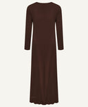 Mahogany Brown Long Sleeve Maxi Slip Dress