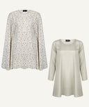 Beige Printed Kaftan Tunic
