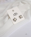 AYA Silver Ivory Petal Pearl Stud Earrings
