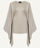 Grey Khaki Butterfly Kaftan Tunic with Contrast Brown Skirt