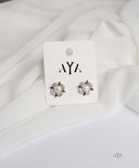 AYA Silver Ivory Petal Pearl Stud Earrings