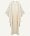 Ivory Front Open Embroidered Side Panel Kaftan Set