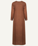 Brown Polka Dot Wrap Maxi Dress