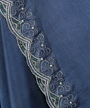 Navy Blue Satin Fancy Hijab