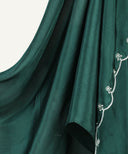Bottle Green Satin Fancy Hijab